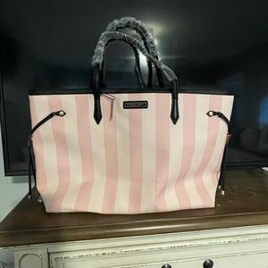Victoria Secret pink stripe tote